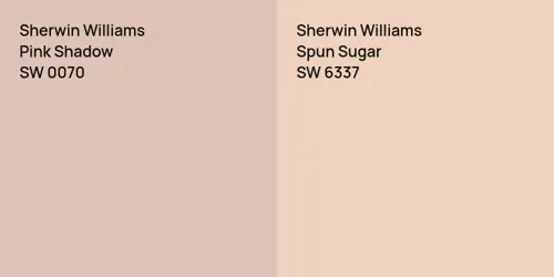 SW 0070 Pink Shadow vs SW 6337 Spun Sugar