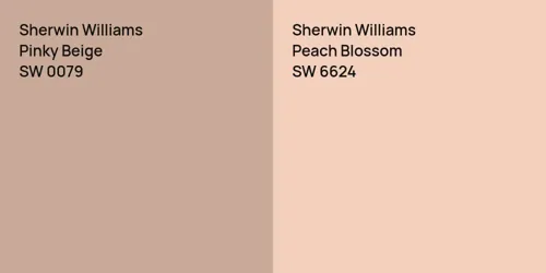 SW 0079 Pinky Beige vs SW 6624 Peach Blossom