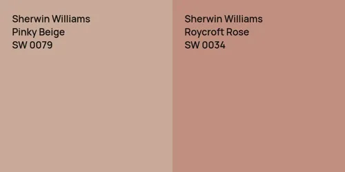 SW 0079 Pinky Beige vs SW 0034 Roycroft Rose