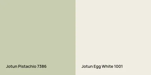 7386 Pistachio vs 1001 Egg White