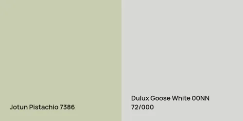 7386 Pistachio vs 00NN 72/000 Goose White