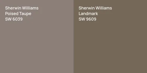 SW 6039 Poised Taupe vs SW 9609 Landmark