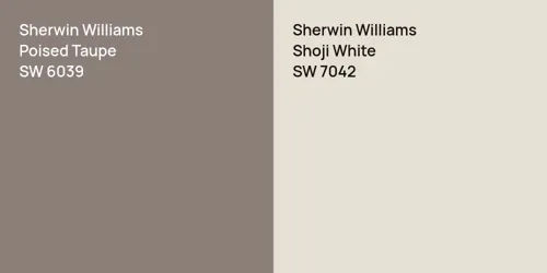 SW 6039 Poised Taupe vs SW 7042 Shoji White