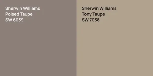 SW 6039 Poised Taupe vs SW 7038 Tony Taupe