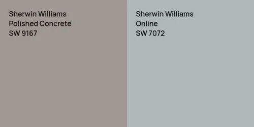 SW 9167 Polished Concrete vs SW 7072 Online