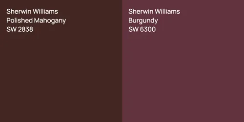 SW 2838 Polished Mahogany vs SW 6300 Burgundy