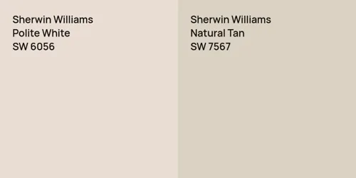 SW 6056 Polite White vs SW 7567 Natural Tan