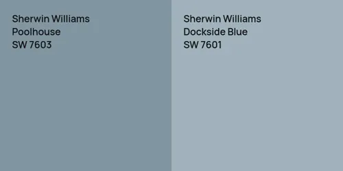 SW 7603 Poolhouse vs SW 7601 Dockside Blue