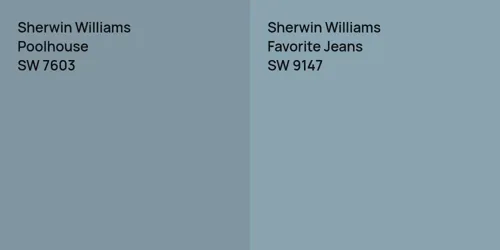 SW 7603 Poolhouse vs SW 9147 Favorite Jeans