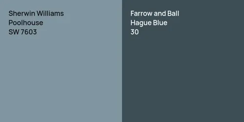 SW 7603 Poolhouse vs 30 Hague Blue