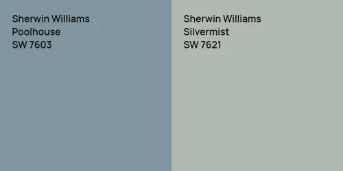 SW 7603 Poolhouse vs SW 7621 Silvermist