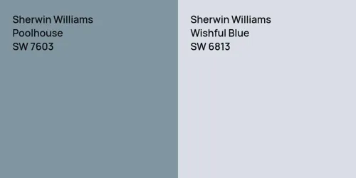 SW 7603 Poolhouse vs SW 6813 Wishful Blue