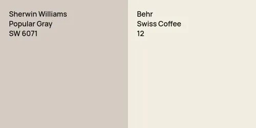 SW 6071 Popular Gray vs 12 Swiss Coffee