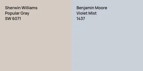 SW 6071 Popular Gray vs 1437 Violet Mist