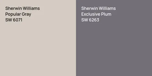 SW 6071 Popular Gray vs SW 6263 Exclusive Plum