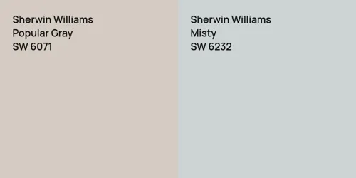 SW 6071 Popular Gray vs SW 6232 Misty