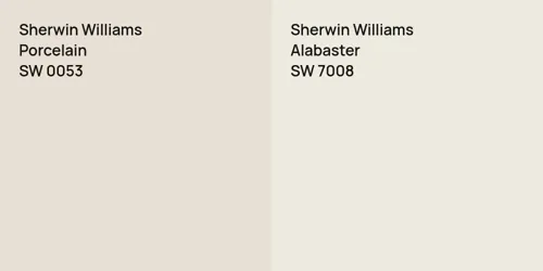 SW 0053 Porcelain vs SW 7008 Alabaster