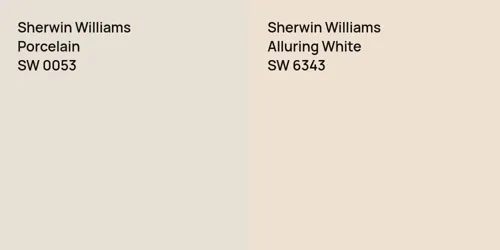 SW 0053 Porcelain vs SW 6343 Alluring White