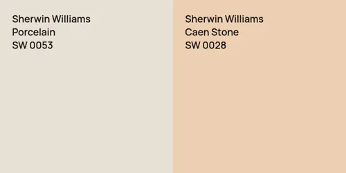 SW 0053 Porcelain vs SW 0028 Caen Stone