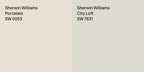 SW 0053 Porcelain vs SW 7631 City Loft