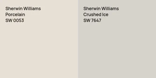 SW 0053 Porcelain vs SW 7647 Crushed Ice