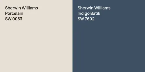 SW 0053 Porcelain vs SW 7602 Indigo Batik