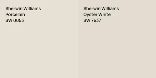 SW 0053 Porcelain vs SW 7637 Oyster White