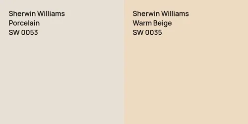 SW 0053 Porcelain vs SW 0035 Warm Beige