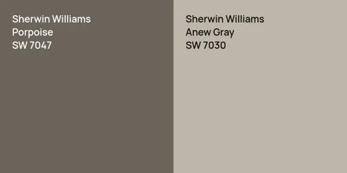 SW 7047 Porpoise vs SW 7030 Anew Gray