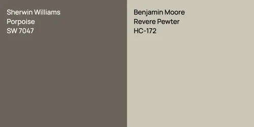 SW 7047 Porpoise vs HC-172 Revere Pewter