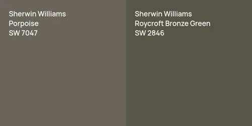 SW 7047 Porpoise vs SW 2846 Roycroft Bronze Green