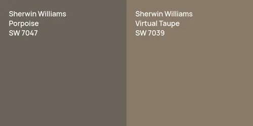 SW 7047 Porpoise vs SW 7039 Virtual Taupe