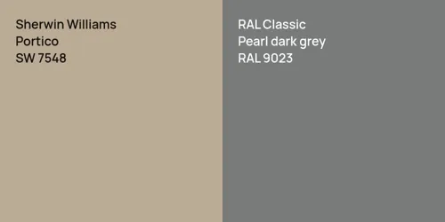 SW 7548 Portico vs RAL 9023 Pearl dark grey