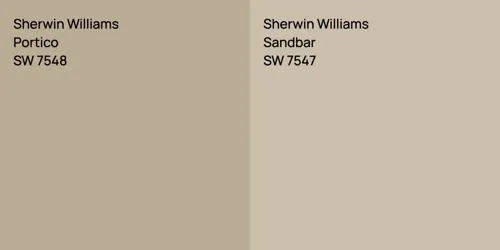 SW 7548 Portico vs SW 7547 Sandbar