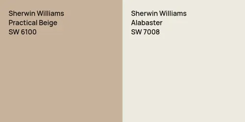 SW 6100 Practical Beige vs SW 7008 Alabaster