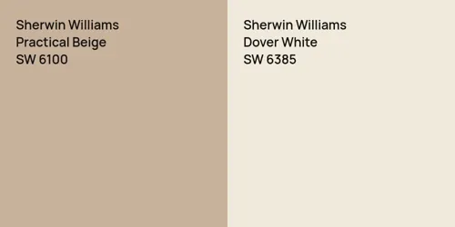 SW 6100 Practical Beige vs SW 6385 Dover White