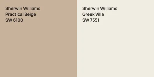 SW 6100 Practical Beige vs SW 7551 Greek Villa