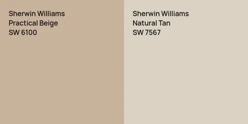 SW 6100 Practical Beige vs SW 7567 Natural Tan