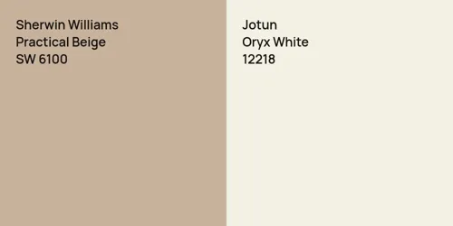 SW 6100 Practical Beige vs 12218 Oryx White