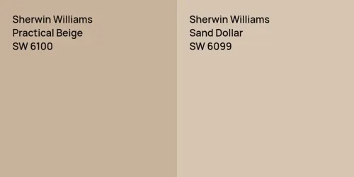 SW 6100 Practical Beige vs SW 6099 Sand Dollar