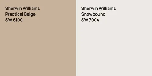 SW 6100 Practical Beige vs SW 7004 Snowbound