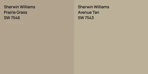 SW 7546 Prairie Grass vs SW 7543 Avenue Tan