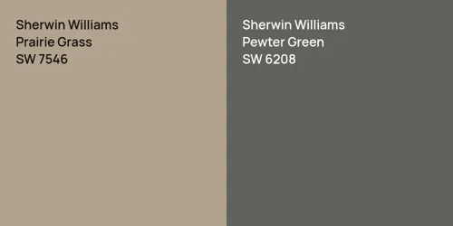 SW 7546 Prairie Grass vs SW 6208 Pewter Green