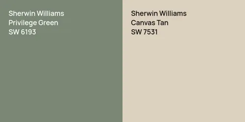 SW 6193 Privilege Green vs SW 7531 Canvas Tan