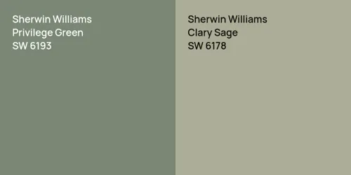 SW 6193 Privilege Green vs SW 6178 Clary Sage