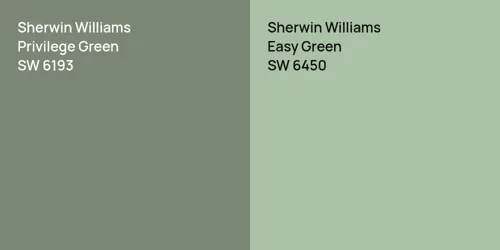 SW 6193 Privilege Green vs SW 6450 Easy Green