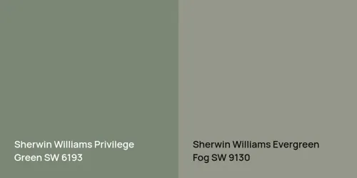 SW 6193 Privilege Green vs SW 9130 Evergreen Fog