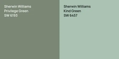 SW 6193 Privilege Green vs SW 6457 Kind Green