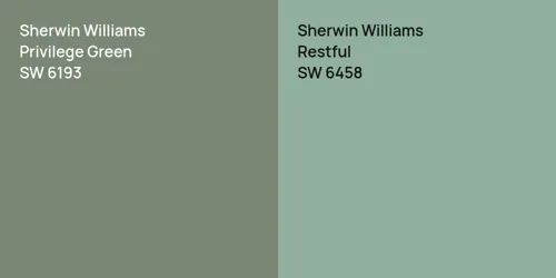 SW 6193 Privilege Green vs SW 6458 Restful