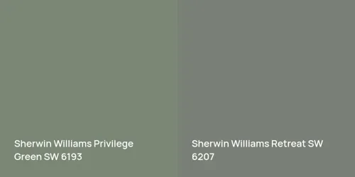 SW 6193 Privilege Green vs SW 6207 Retreat